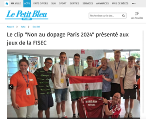 Lire la suite à propos de l’article Le clip « Non au dopage Paris 2024 » présenté aux jeux de la FISEC